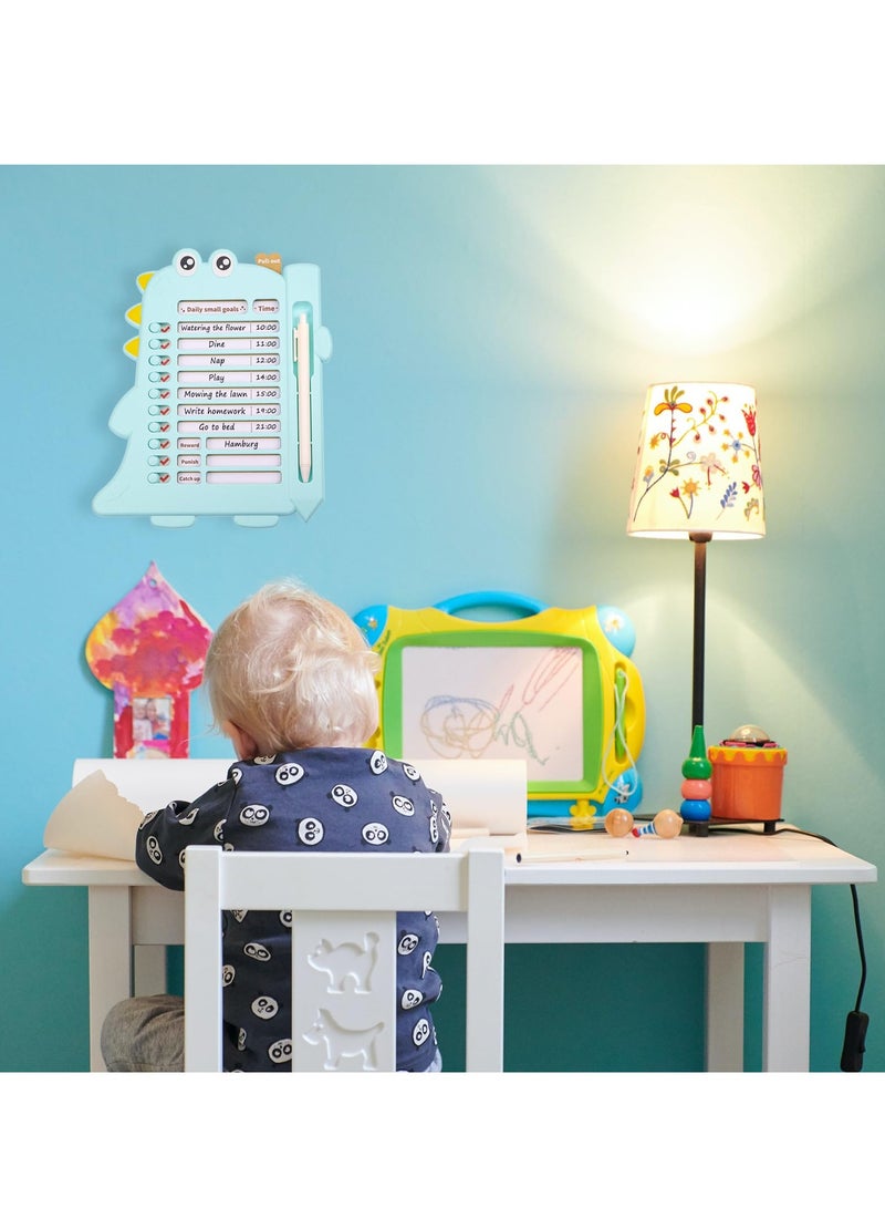 Kids Chore Chart  Reward Checklist: Dry Erase Daily Routine Board with Cute Animal Design | Responsibility Morning Schedule for Children, Toddlers | Home Behavior Management Tool (Blue) - Image 5